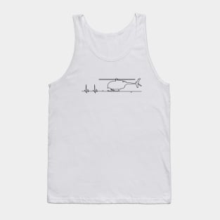 MH-6 Little Bird Helicopter Heartbeat Pulse Tank Top
